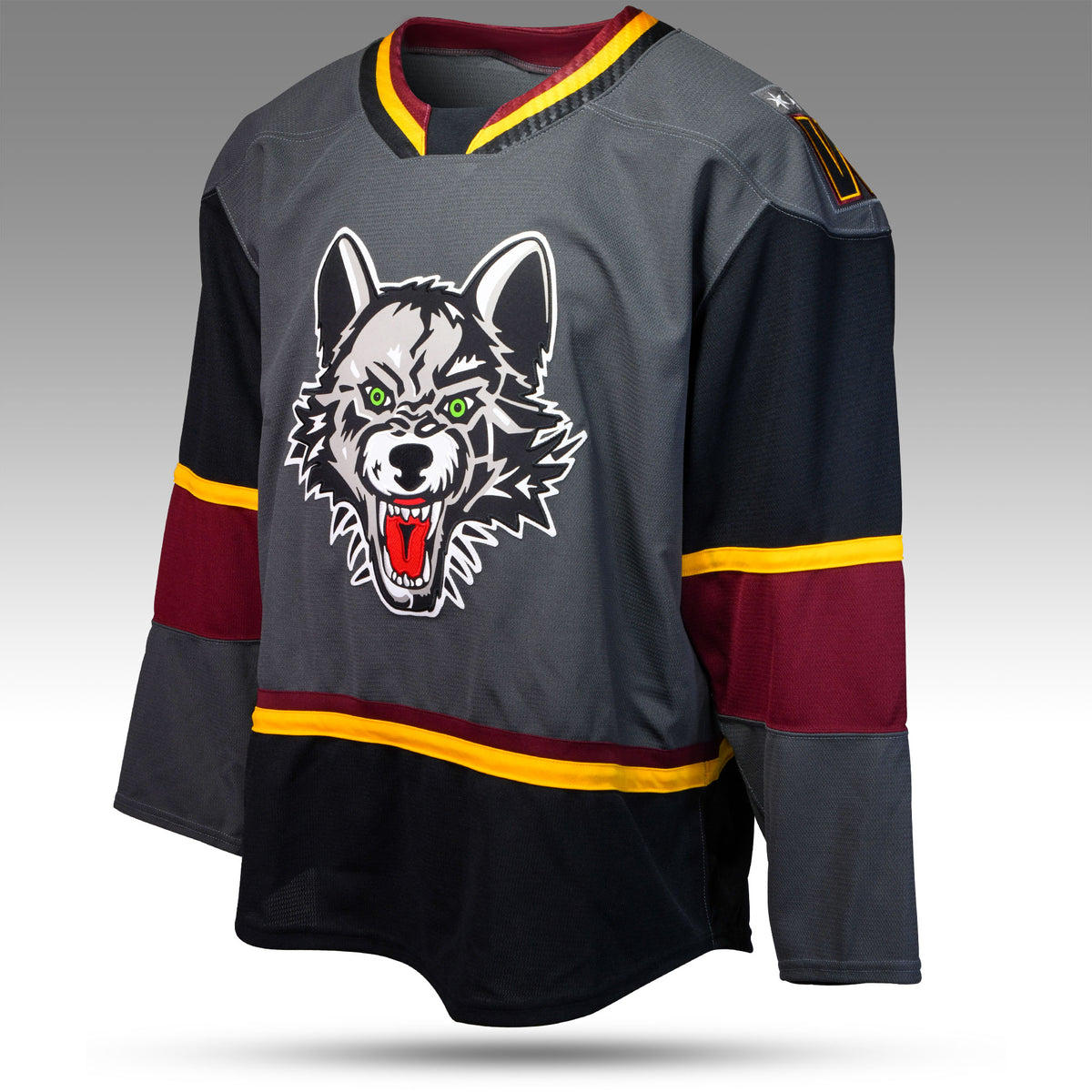 Chicago Wolves CCM Youth Quicklite Black Alternate Jersey L/XL / Yes - Approx. 12 Weeks (+$75)