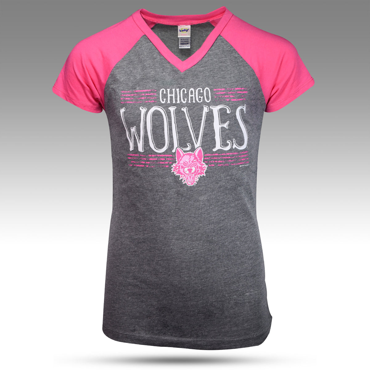 Girls Dark Green Chicago Raglan Logo T-Shirt