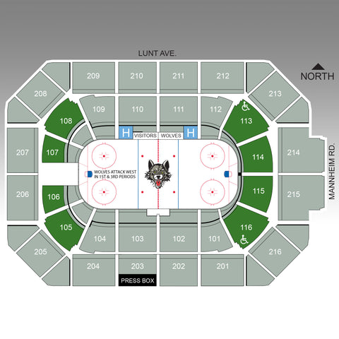 Wolves Seating Chart Tickets – Chicago Wolves Store
