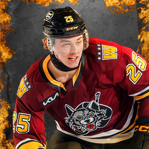 Blake Biondi Game Worn Burgundy Jersey Raffle