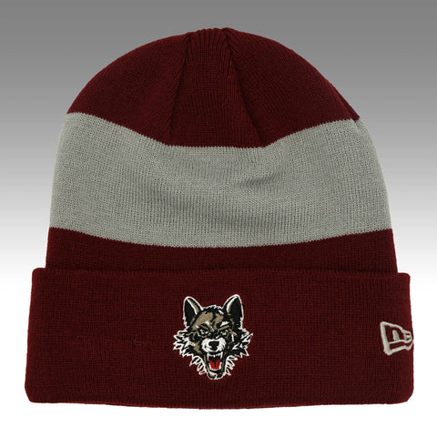New Era Burgundy/Grey Cuff Knit Hat