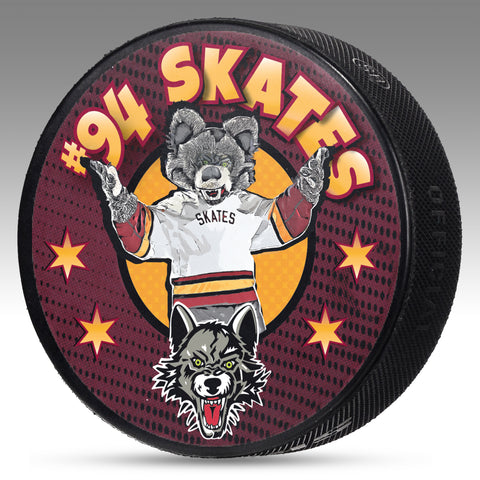 Chicago Wolves Skates Plush 8” Hockey Mascot Rare Wolf #94 Beanbag