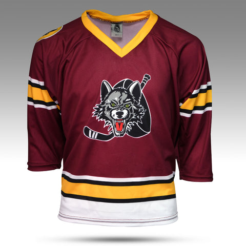 Reebok Chicago Wolves AHL Authentic Stitched White Red Hockey Jersey Youth S
